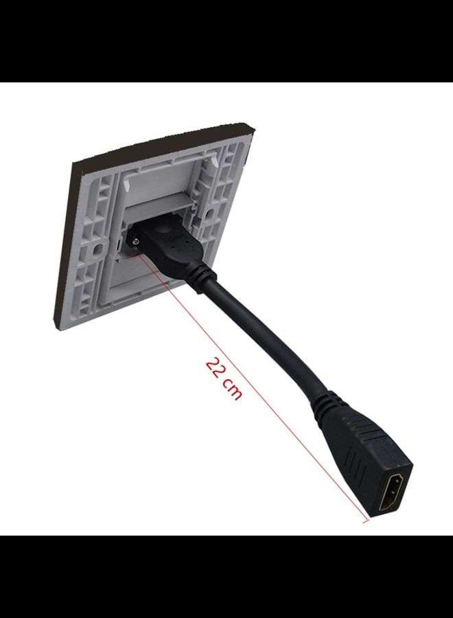 DKURVE HDMI compatible Black Wall Plate Outlet 1 Port Wall Jack Faceplate with Pigtail HDMI Outlet - Image 2