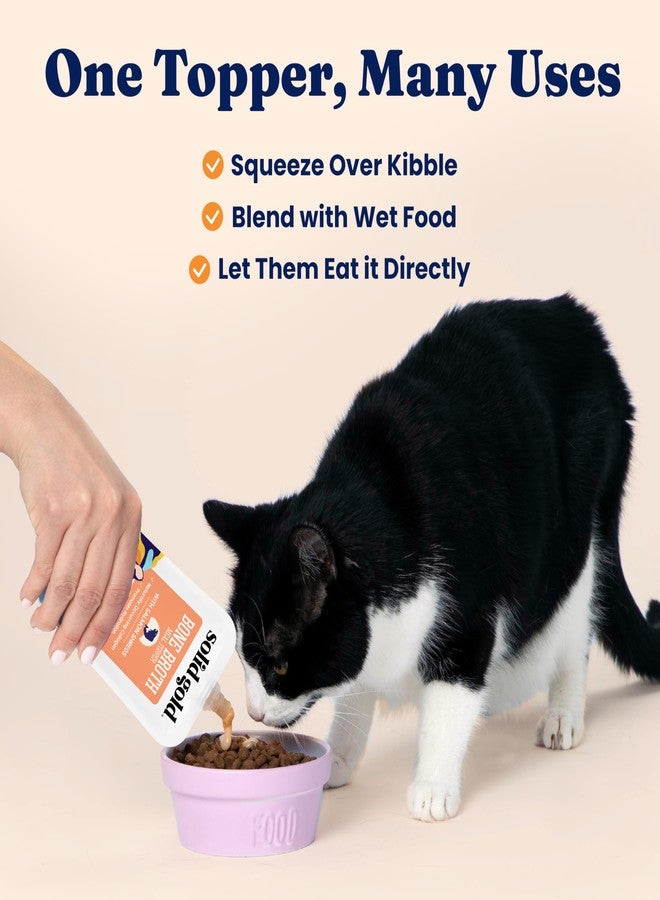 Solid Gold Bone Broth Cat Food Topper - Lickable Wet Cat Food with Protein Shreds for Hydration - Easy to Serve Wet Cat Food Gravy Bone Broth for Cats - Healthy Cat Snacks Treats - Salmon -12 Pack - Image 2