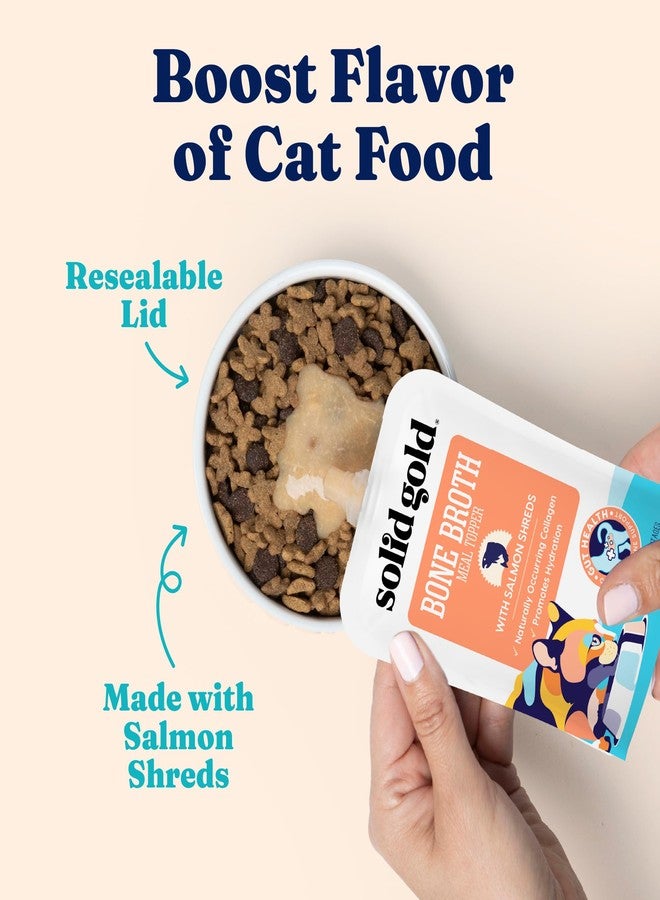 Solid Gold Bone Broth Cat Food Topper - Lickable Wet Cat Food with Protein Shreds for Hydration - Easy to Serve Wet Cat Food Gravy Bone Broth for Cats - Healthy Cat Snacks Treats - Salmon -12 Pack - Image 4