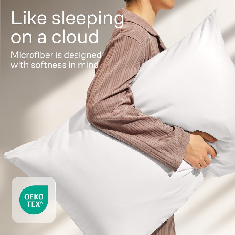 Niagara Sleep Solution Ultra Soft Pillow Protectors with Zipper Standard Size - Set of 4 Breathable Pillow Covers - 100% Protection Against Stains, Dust & Dirt - Machine Washable (White) - Image 4