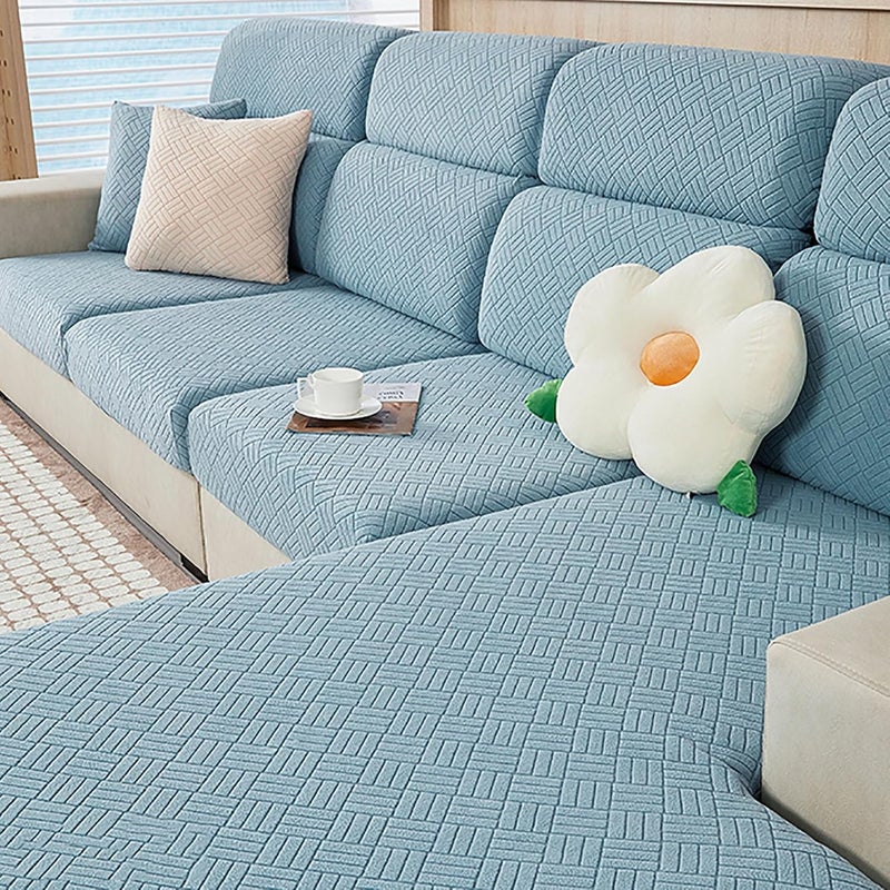 Universal Couch Cushion Covers,Stretch L Shape Sofa Sectional Cushion Slipcover Wear-Resistant Anti-Slip Sofa Cover,Chaise Lounge Furniture Protector for Pets - Image 1