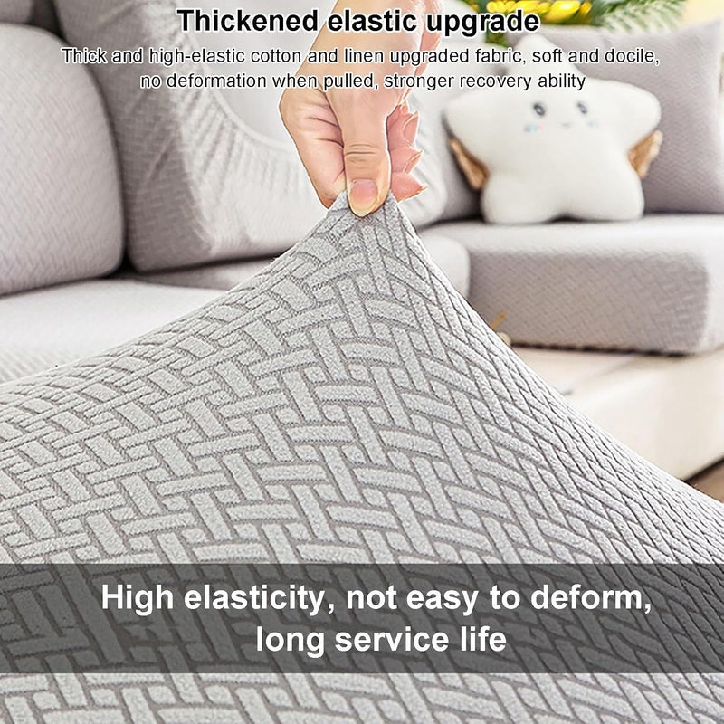 Universal Couch Cushion Covers,Stretch L Shape Sofa Sectional Cushion Slipcover Wear-Resistant Anti-Slip Sofa Cover,Chaise Lounge Furniture Protector for Pets - Image 4