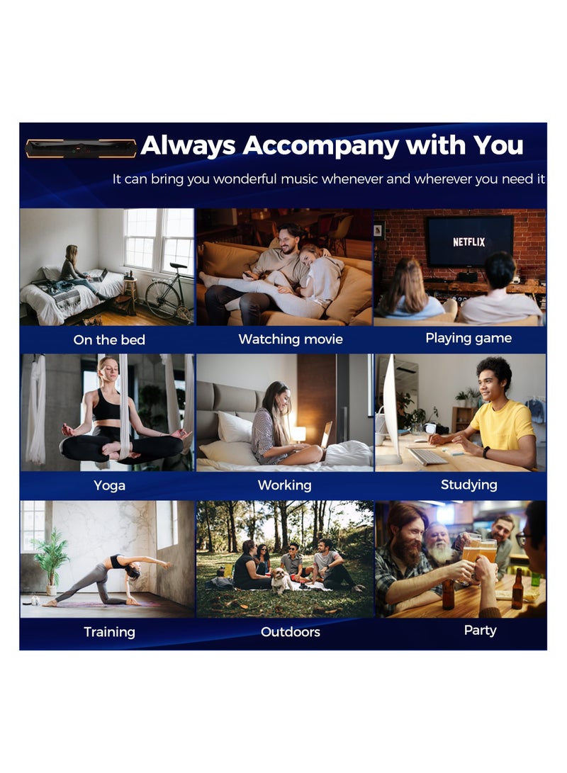 SYOSI Bluetooth Computer Speakers with Adjustable RGB Lighting - Enhanced Bass, Stereo Sound, and Volume Control, USB Powered Soundbar for PC, Laptop, Desktop, Gaming, and Multimedia Devices - Image 4