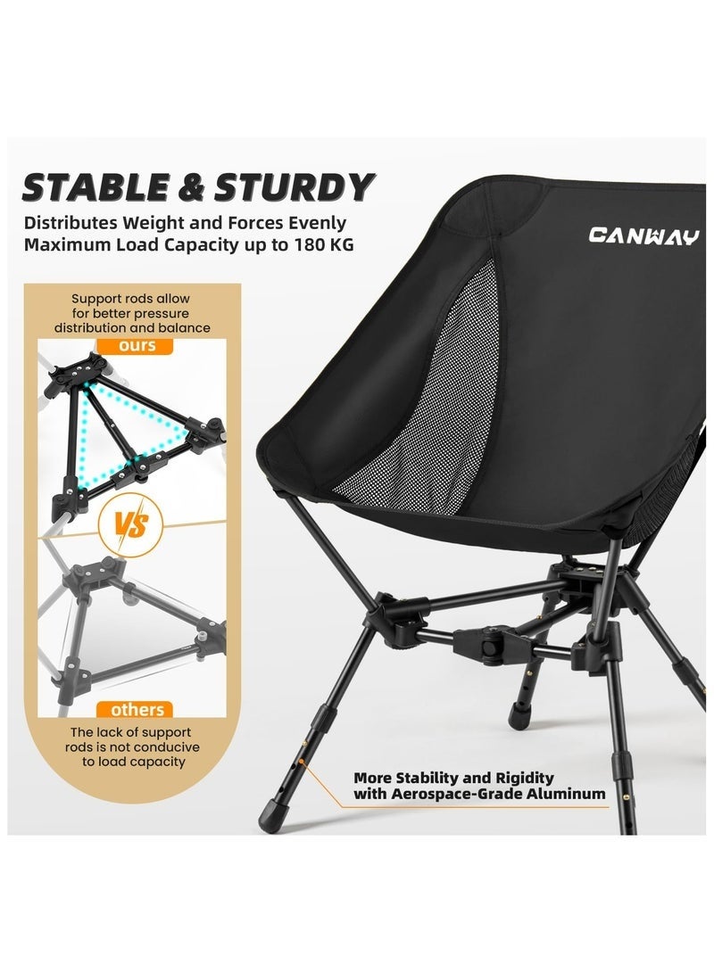 كان واي كرسي رحلات محمول فائق الخفة قابل للطي - كراسي تخييم للشاطئ والمشي لمسافات طويلة والحفلات الموسيقية مع ارتفاع قابل للتعديل | كراسي رحلات قابلة للطي للرحلات البرية والخارجية | كرسي بحر خفيف الوزن - Image 3