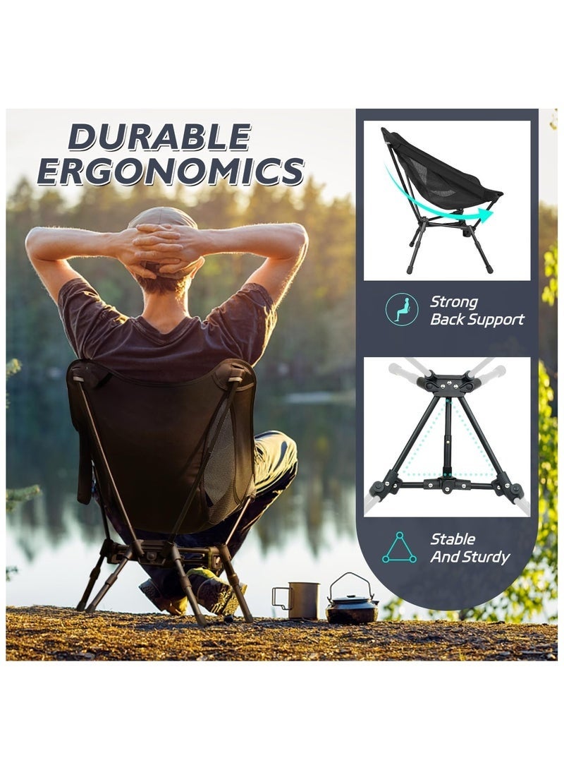كان واي كرسي رحلات محمول فائق الخفة قابل للطي - كراسي تخييم للشاطئ والمشي لمسافات طويلة والحفلات الموسيقية مع ارتفاع قابل للتعديل | كراسي رحلات قابلة للطي للرحلات البرية والخارجية | كرسي بحر خفيف الوزن - Image 5