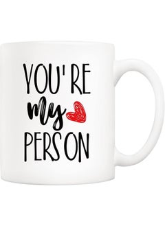 RYN You're My Person Coffee Mug Christmas Gifts, Best Valentine'S Day Cup For Boyfriend, Girlfriend, Her, Him - 11 Oz Funny Inspirational Red Heart Novelty Gift For Friend Wife Husband Women Men  - Image 1