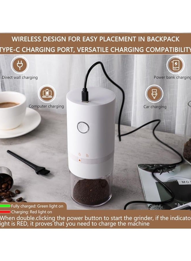 general مطحنة قهوة محمولة صغيرة الحجم - مطحنة حبوب قهوة كهربائية بإعدادات طحن متعددة للماكينة الفرنسية، والتخمير البارد، ووعاء موكا، وماكينة صب القهوة، وماكينة الإسبريسو - Image 3