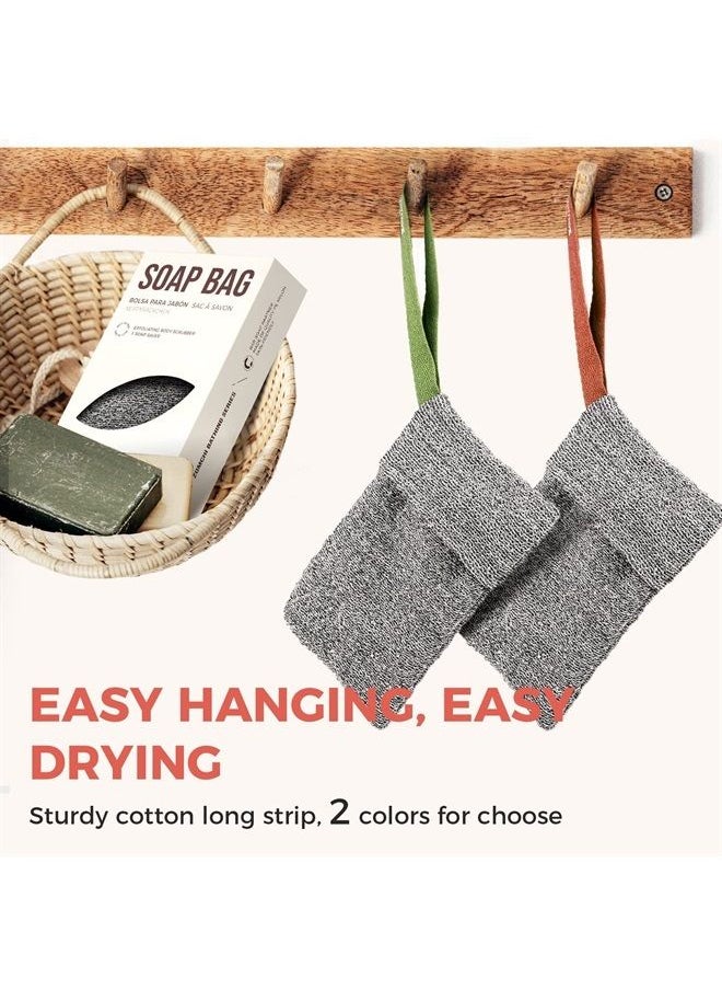 2 Pieces Soap Pouch and Soap Saver Pocket for Use in Shower, Premium Body Scrubber Shower Sponge, Exfoliating Soap Bag Your Bar Soap Best Partner