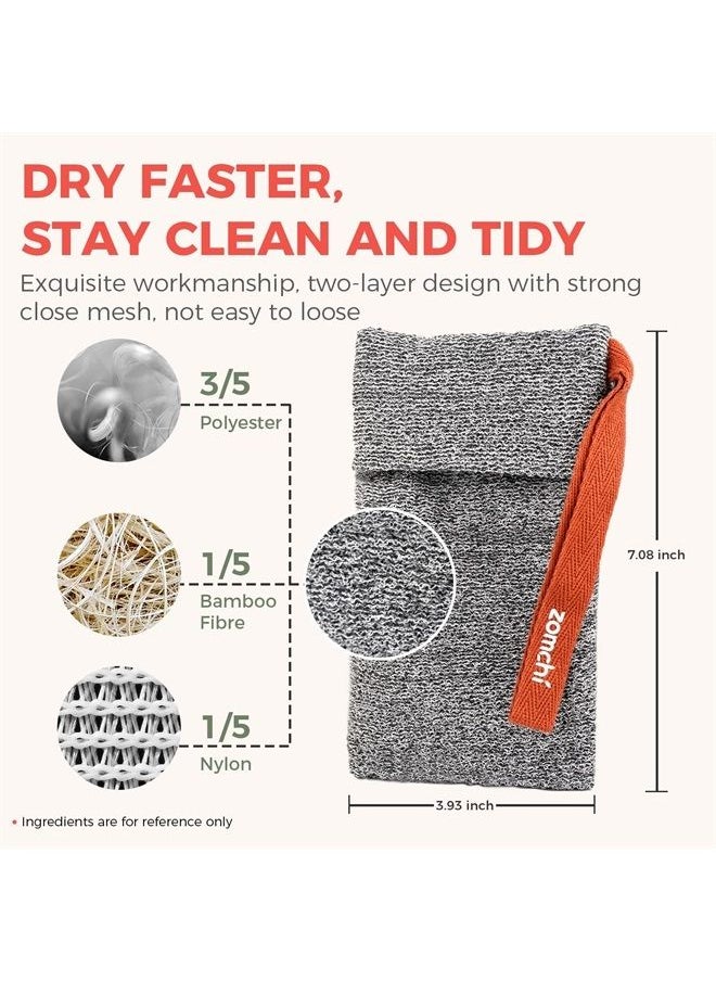 2 Pieces Soap Pouch and Soap Saver Pocket for Use in Shower, Premium Body Scrubber Shower Sponge, Exfoliating Soap Bag Your Bar Soap Best Partner