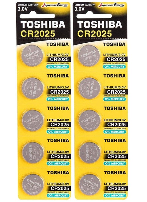 10-Piece CR2025 Lithium 3V Coin Cell Battery
