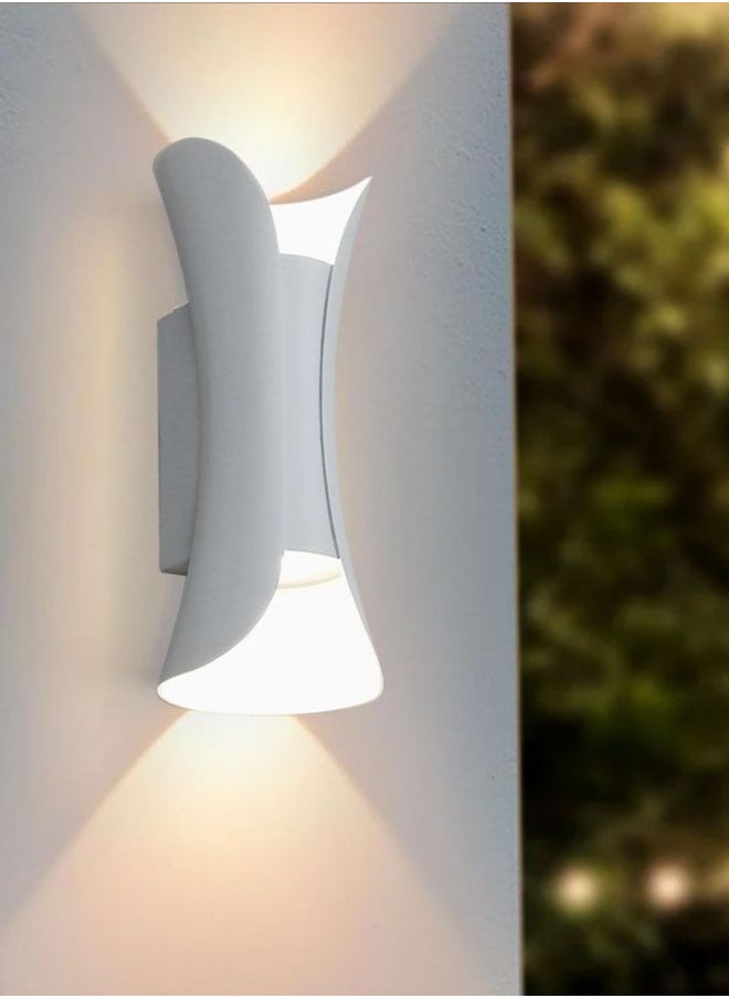 YATAI LIGHTING Modern LED Wall Light, 13W Waterproof and Dust-Proof Outdoor Wall Lamp, White Hardware & Acrylic Fixture, 3000K Warm Light for Balconies, Gardens, Patios, and Entryways, 10CM Width x 20CM Height  - Image 1