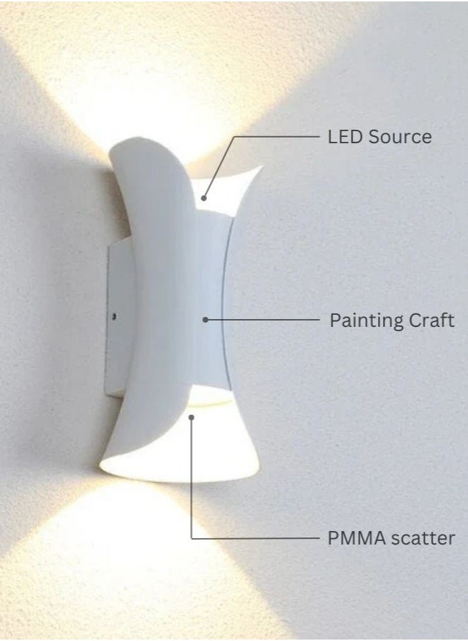 YATAI LIGHTING Modern LED Wall Light, 13W Waterproof and Dust-Proof Outdoor Wall Lamp, White Hardware & Acrylic Fixture, 3000K Warm Light for Balconies, Gardens, Patios, and Entryways, 10CM Width x 20CM Height  - Image 4