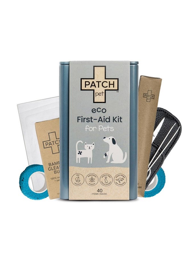 PATCH PATCH Eco Pet First Aid Kit for Dogs and Cats. Cat and Dog First Aid Kit with Bandages, Gauze Pads, Tweezers, Scissors, Dog Tick Remover &. Glove. Emergency First Aid Kit for Animals Including Puppy  - Image 1