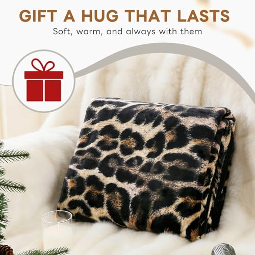 PU MEI Cheetah Fuzzy Flannel Fleece Throw Blanket for Sofa, Couch, Bed, Leopard Print Blanket Animal - Lightweight Double Sided Cozy Super Soft Blankets, 50" x 60" inches - Image 3