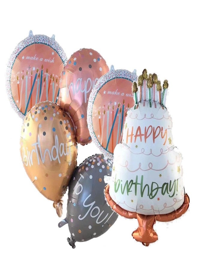 آر إس مجموعة زينة حفلات أعياد الميلاد باللون الذهبي الوردي من بالونات مايلر كبيرة الحجم من رقائق معدنية قابلة للنفخ لمستلزمات تزيين الحفلات - Image 1