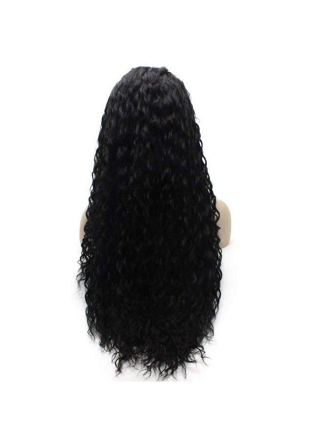 MX angel Mxangel Long Curly Black Lace Front Synthetic Wig Natural Stylish Heat Resistant Fiber Hair  - Image 3