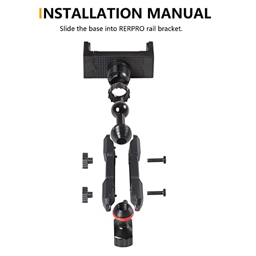 RERPRO Dash Mount Phone Holder Compatible with 2012-2023 Jeep Wrangler JK JL Gladiator JT 2021 2022 2023 2024 2025 New Ford Bronco 2/4 Door, ONLY Phone Part Which Mounts on All Picatinny Rail - Image 3