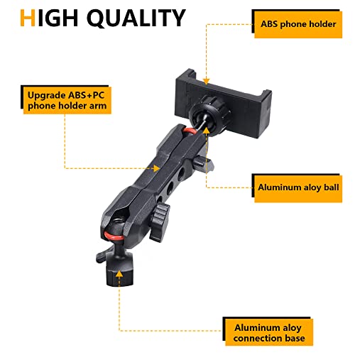 RERPRO Dash Mount Phone Holder Compatible with 2012-2023 Jeep Wrangler JK JL Gladiator JT 2021 2022 2023 2024 2025 New Ford Bronco 2/4 Door, ONLY Phone Part Which Mounts on All Picatinny Rail - Image 4