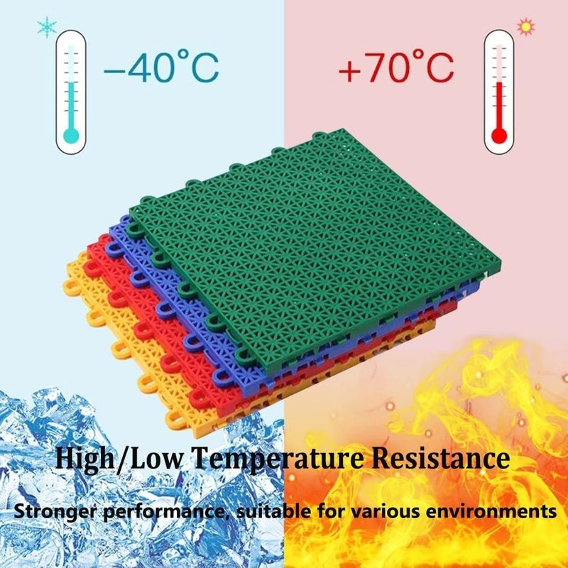 Floor Tiles 25Cm Modular Interlocking Floor Tiles, Deck Pool Yard Basements Gyms Garage Floor Covering Tiles, Easy to Install,Blue,2,10PCS - Image 4