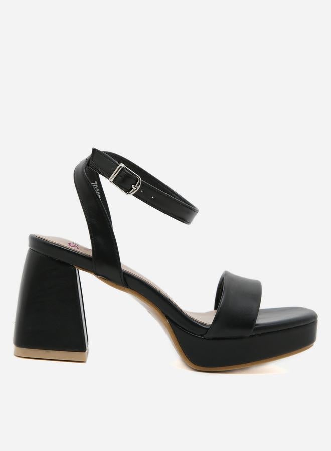 سنيك ايه بيك صندل بكعب عريض ورباط للكاحل - Image 1