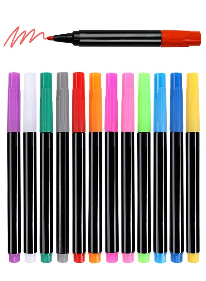 Timisigns 12-Color Neon Paint Markers for LED Note Board with Colors, Fluorescent Ink Design, Erasable Markers for LED Writing Boards, Best Gift for Kids - Image 1