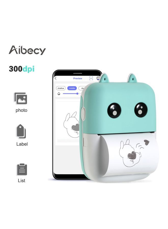 NIBEMINENT Wireless Pocket Thermal Printer With Printing Paper Blue/White - Image 2