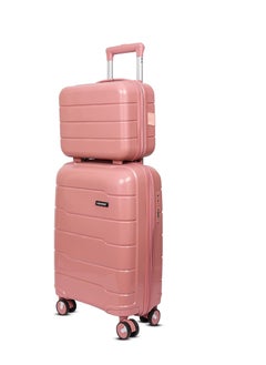 Generic ‎ Redhorns Polycarbonate Cabin Trolder Luggage Set with 8 Swivel Wheels and Two-Piece Transportation Security Management Lock 50.8 cm 35.56 - Pink ‎  - Image 1