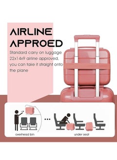 Generic ‎ Redhorns Polycarbonate Cabin Trolder Luggage Set with 8 Swivel Wheels and Two-Piece Transportation Security Management Lock 50.8 cm 35.56 - Pink ‎  - Image 3