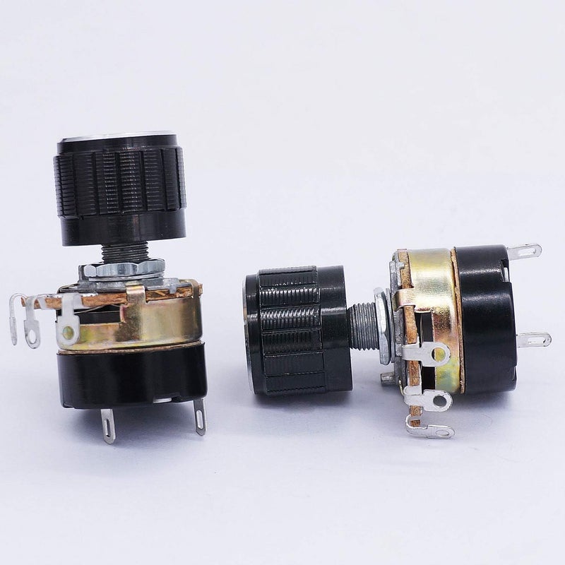 TWTADE / 2Pcs 50K Ohm Single Linear Taper Potentiometers with on/Off Switch + 2pcs Black Aluminum Alloy knob - Image 3