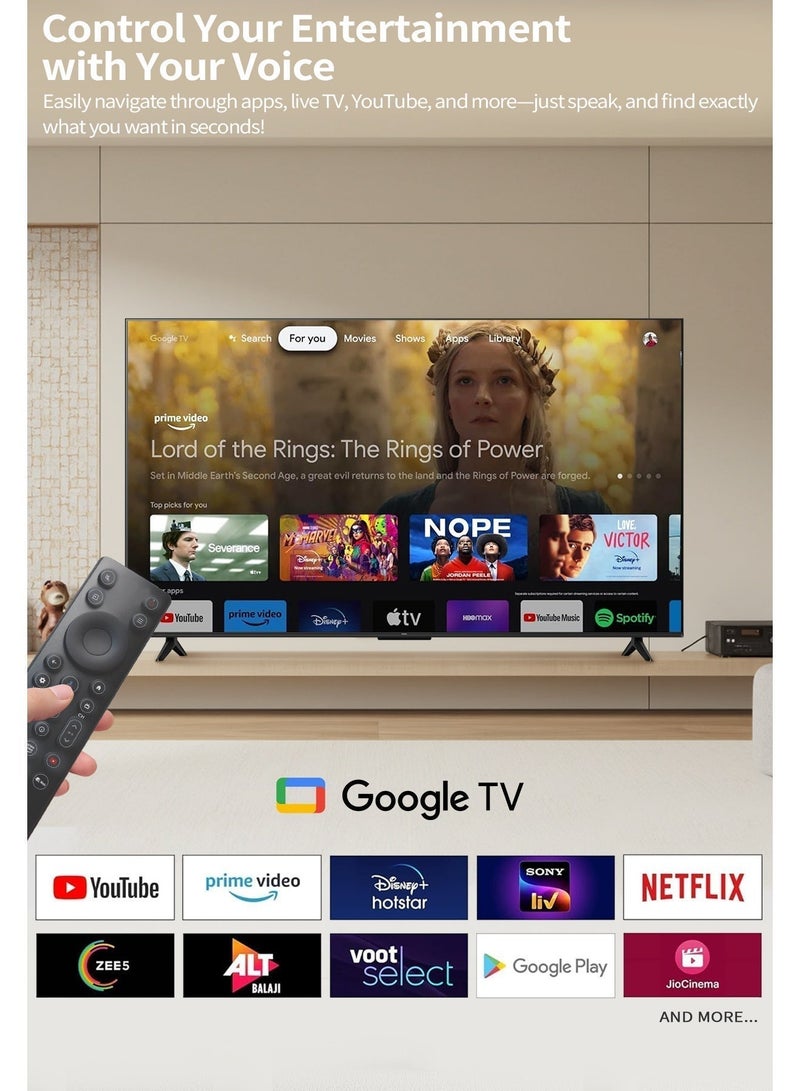 ROWA 75-Inch 4K Mini-LED Smart TV | Google TV | Colorful Quantum Crystal Display | 144Hz Native Refresh | HDR10+ | Dolby Atmos & Vision IQ | AiPQ Pro Processor | Game Master - 2025 Model (International Version) 75R85 Black - Image 5