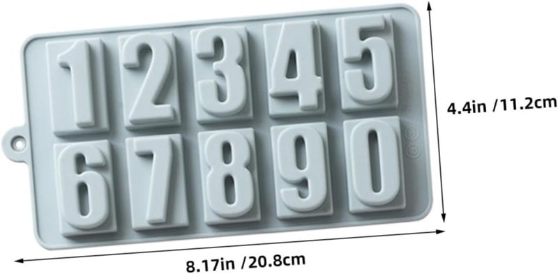 Silicone Number Chocolate Mold 0-9 Digits Food-grade Silicone Candy and Fondant Molds, Blue and Pink 2pcs Set for Home Baking and Cake Decoration - Image 2