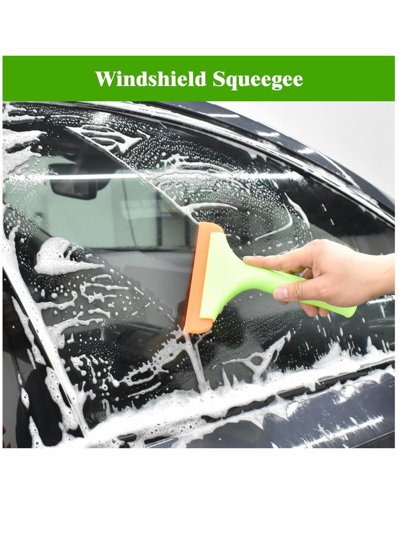 SYOSI Silicone Small Squeegee,Flexible Rubber Squeegee,Shower Squeegee W/Non-Slip Handle Auto Water Blade Window Tint Squeegee for Car Windshield Mirror Glass Door Bathroom 2PCS (Green) - Image 4
