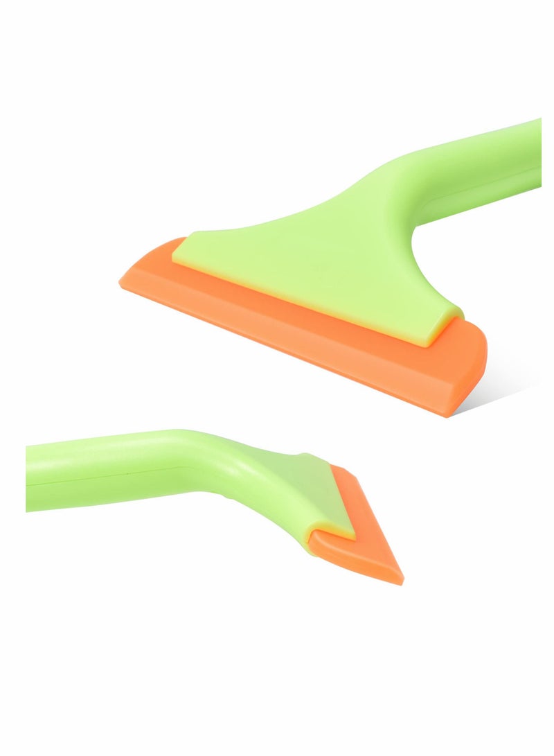 SYOSI Silicone Small Squeegee,Flexible Rubber Squeegee,Shower Squeegee W/Non-Slip Handle Auto Water Blade Window Tint Squeegee for Car Windshield Mirror Glass Door Bathroom 2PCS (Green) - Image 3