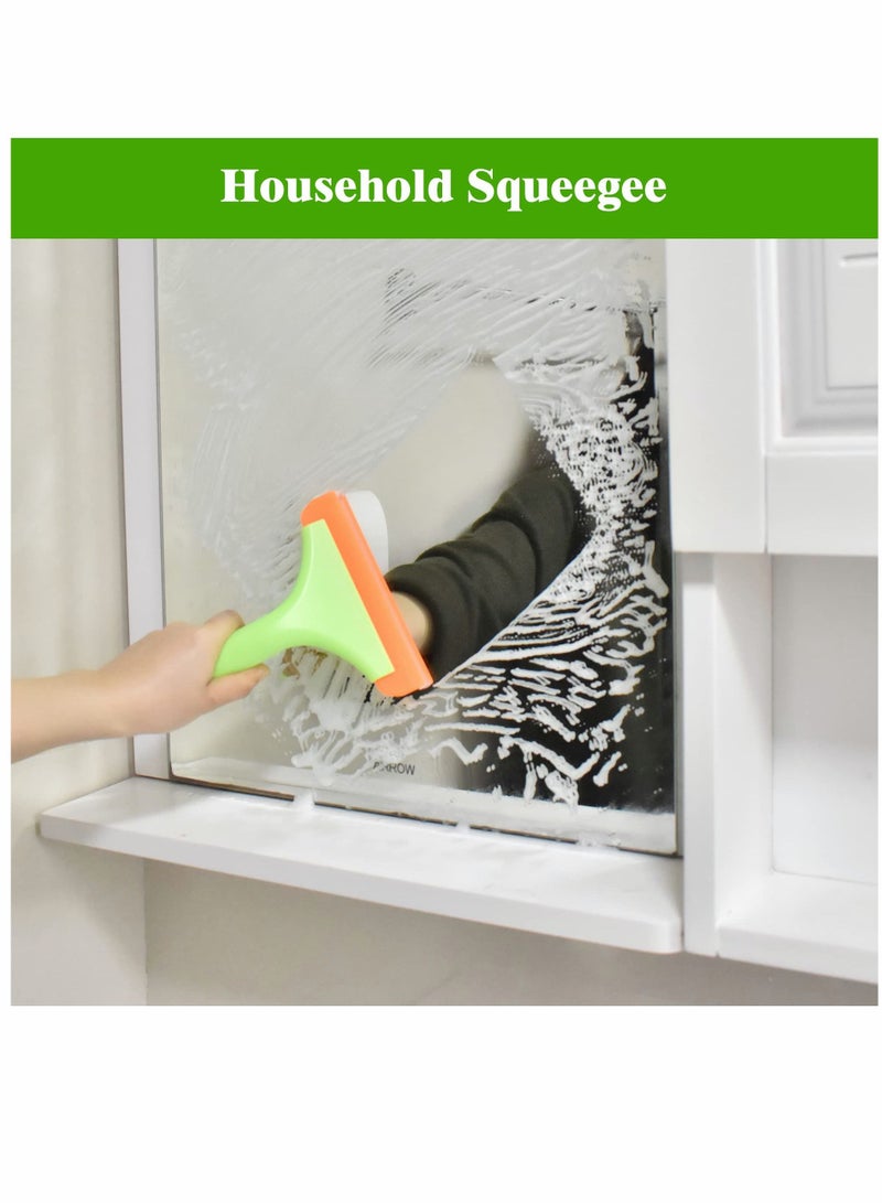 SYOSI Silicone Small Squeegee,Flexible Rubber Squeegee,Shower Squeegee W/Non-Slip Handle Auto Water Blade Window Tint Squeegee for Car Windshield Mirror Glass Door Bathroom 2PCS (Green) - Image 5