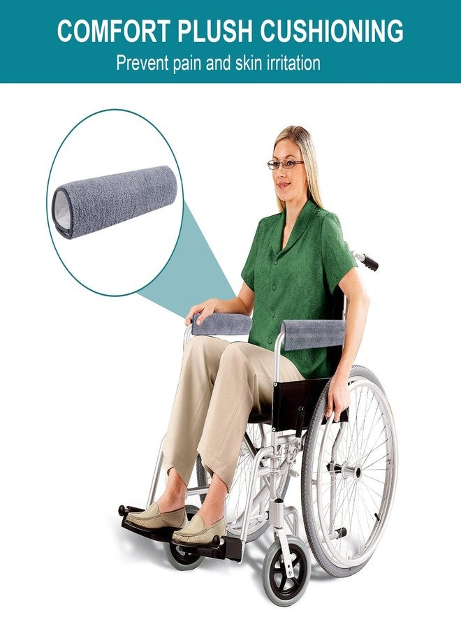 CANWUPON 2 Pcs Wheelchair Armrest Pads Covers - Widened Self Adhesive Strips Comfortable and Protective for Wheelchairs, Office Chairs, and Armrest Chairs Comfort Padding Pressure (2 Pcs Size：M) - Image 2