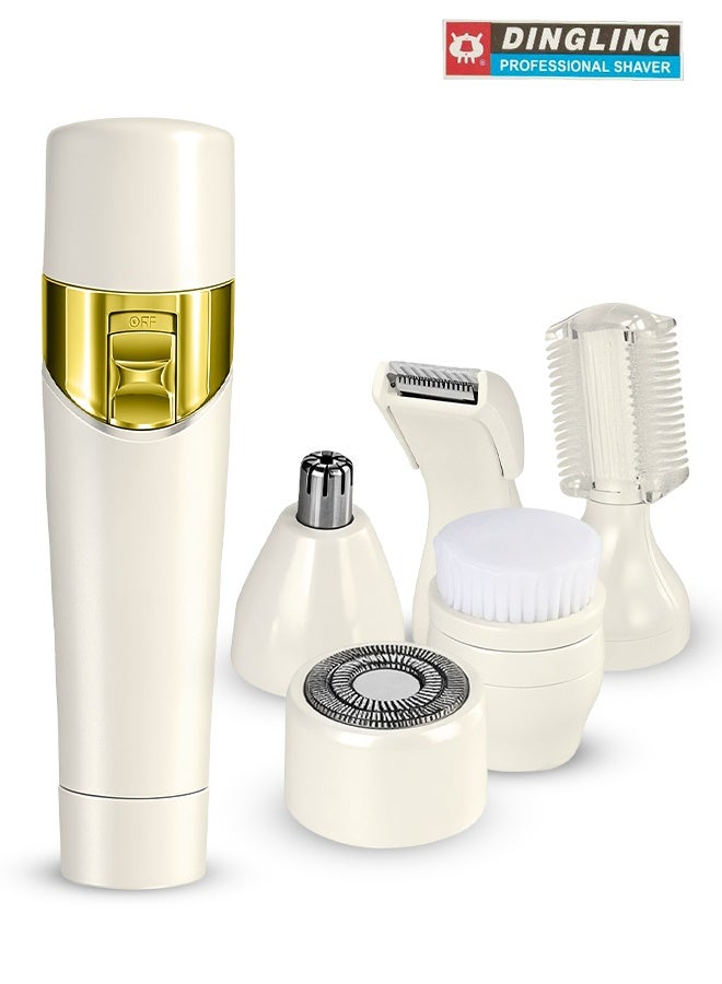دينجلينج ماكينة حلاقة نسائية محمولة متعددة الوظائف 5 في 1، قابلة لإعادة الشحن عبر USB لإزالة الشعر ومجموعة العناية الشخصية - ماكينة حلاقة DINGLING الاحترافية RF-110 - Image 2
