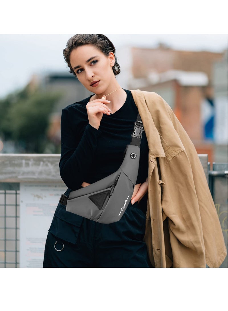 Excefore Sling Bag Man Bag Crossbody, Mens Shoulder Crossbody Chest Bag Classic Sling Slim Backpack Multipurpose Daypack Left-hand - Image 5