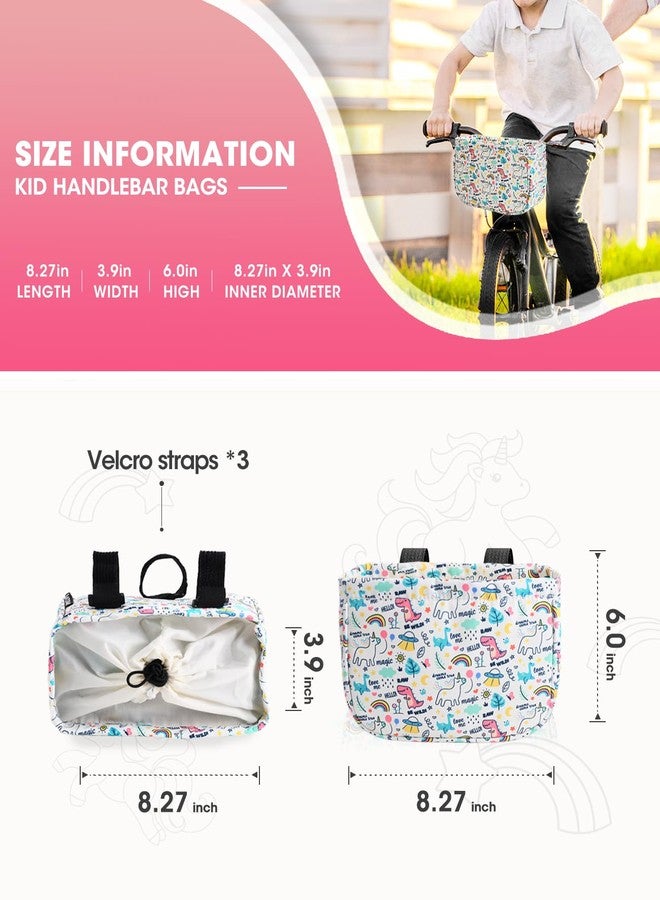 ANZOME Children's Bike Basket, Front, Unicorn, Polyester, Handlebar Mount, Gift for Girls & Boys, Fits Most Kids Bikes - Image 2