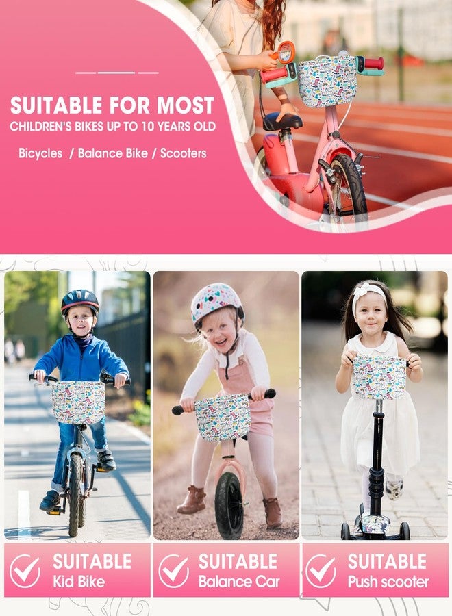 ANZOME Children's Bike Basket, Front, Unicorn, Polyester, Handlebar Mount, Gift for Girls & Boys, Fits Most Kids Bikes - Image 3