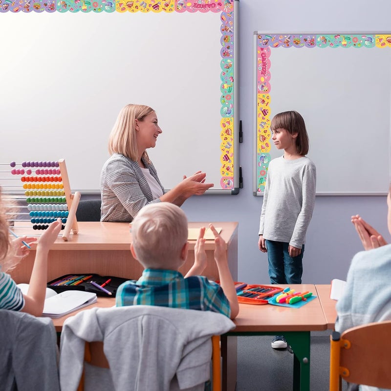 Sureio 65 Feet Candy Land Style Classroom Bulletin Board Border Bulletin Board Border Teacher Summer Classroom Decoration Home School - Image 4