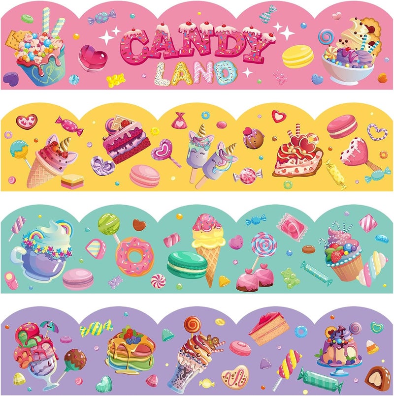 Sureio 65 Feet Candy Land Style Classroom Bulletin Board Border Bulletin Board Border Teacher Summer Classroom Decoration Home School - Image 1