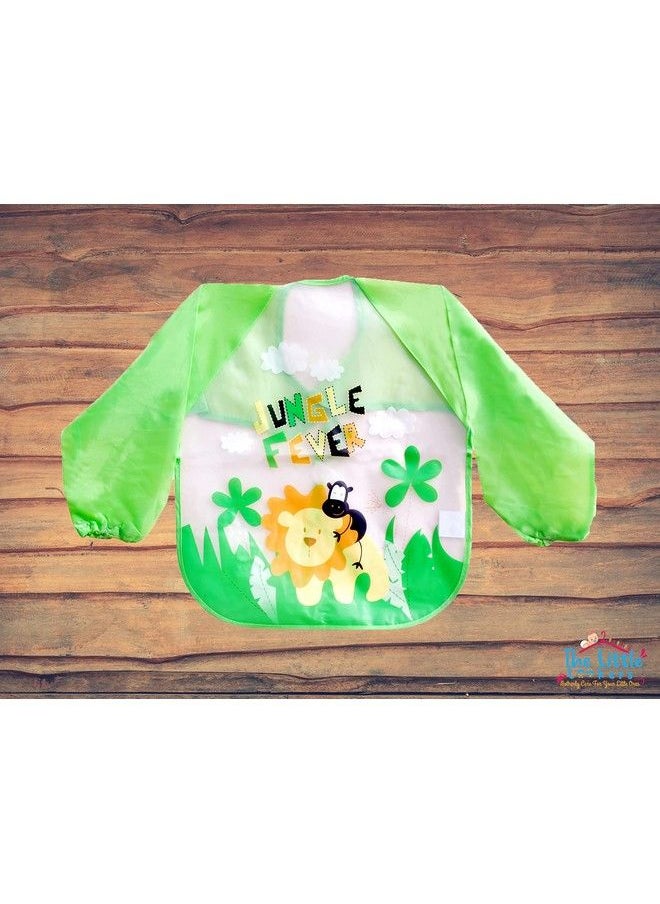 The Little Lookers - Full Sleeves Washable Waterproof Bib;Apron With Pocket & Tying Robe; Cute Prints; Quick Dry Pvc Baby Bibs For Newborns;Infants;Toddlers;Babies (0 36Months) (Pack Of 1) - Image 1