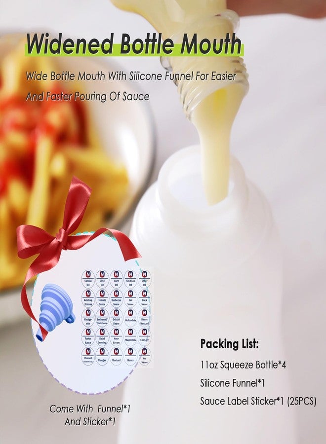 Nacxbwer Condiment Squeeze Bottles for Ketchup Hot Sauce Liquids Oil with Caps for Condensed Milk and Mustard Salad Dressing Dispenser Clear Plastic Bottles Dressing Container HD PE BPA-free - Image 4