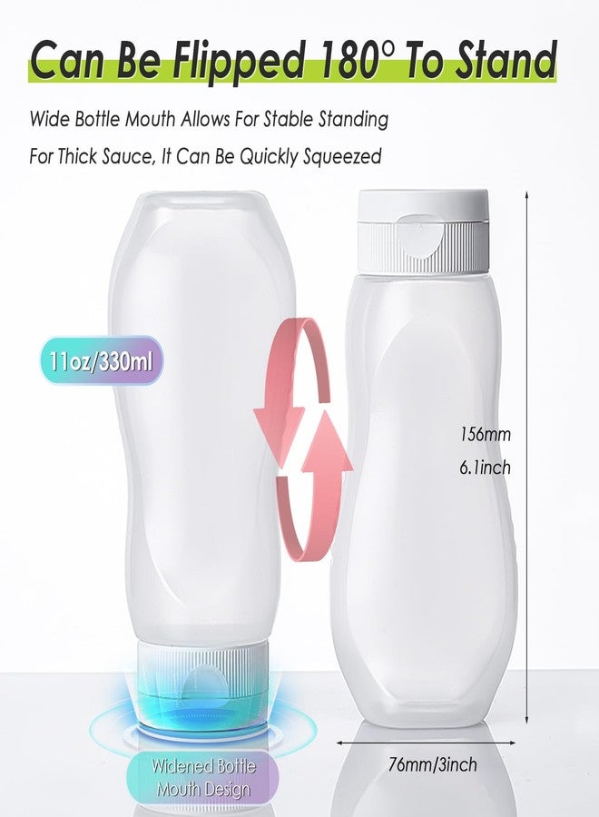 Nacxbwer Condiment Squeeze Bottles for Ketchup Hot Sauce Liquids Oil with Caps for Condensed Milk and Mustard Salad Dressing Dispenser Clear Plastic Bottles Dressing Container HD PE BPA-free - Image 5