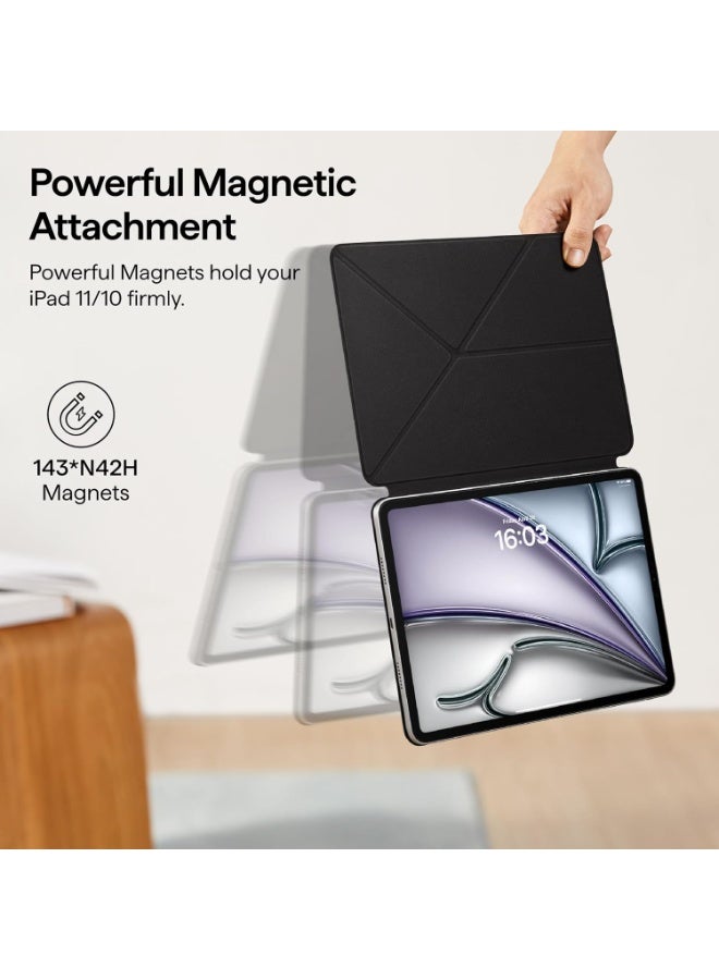 PITAKA حافظة PITAKA لجهاز iPad (A16) الجيل 11 (2025)، حافظة iPad الجيل 10 (2022)، فوليو مغناطيسي عمودي/أفقي مع حامل قلم، 4 زوايا وقوف، أسود - Image 4