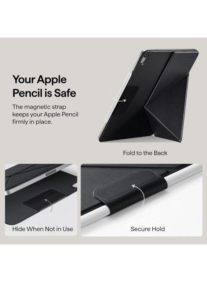 PITAKA حافظة PITAKA لجهاز iPad (A16) الجيل 11 (2025)، حافظة iPad الجيل 10 (2022)، فوليو مغناطيسي عمودي/أفقي مع حامل قلم، 4 زوايا وقوف، أسود - Image 5