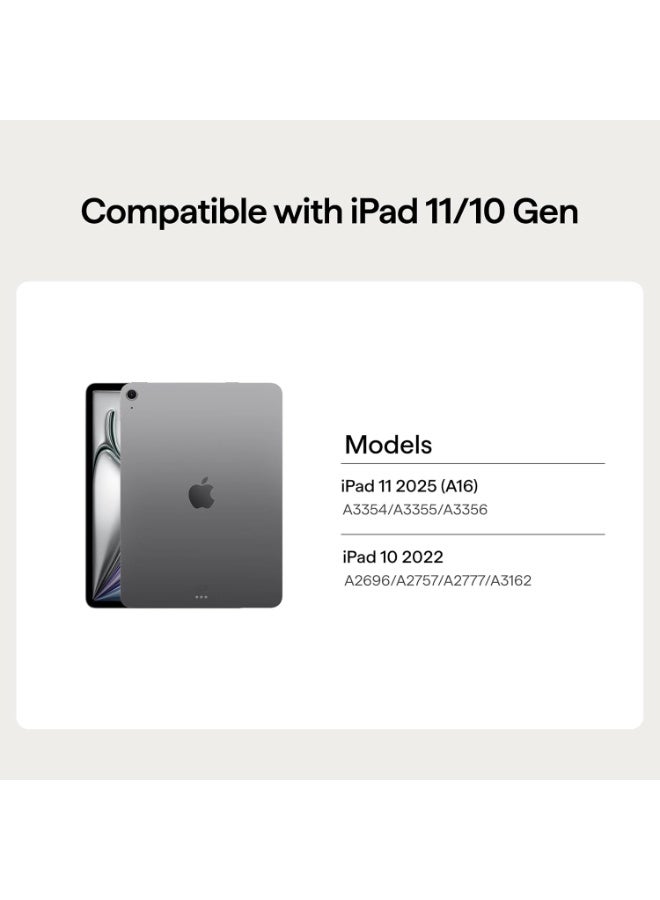 PITAKA حافظة PITAKA لجهاز iPad (A16) الجيل 11 (2025)، حافظة iPad الجيل 10 (2022)، فوليو مغناطيسي عمودي/أفقي مع حامل قلم، 4 زوايا وقوف، أسود - Image 2