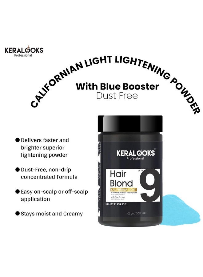 keralooks professional High Performance Dust Free Blond Bleach Powder Hair Pre-Lightener-400Ml | Californian Light With Blue Booster | Up To 9 Level| - Image 3