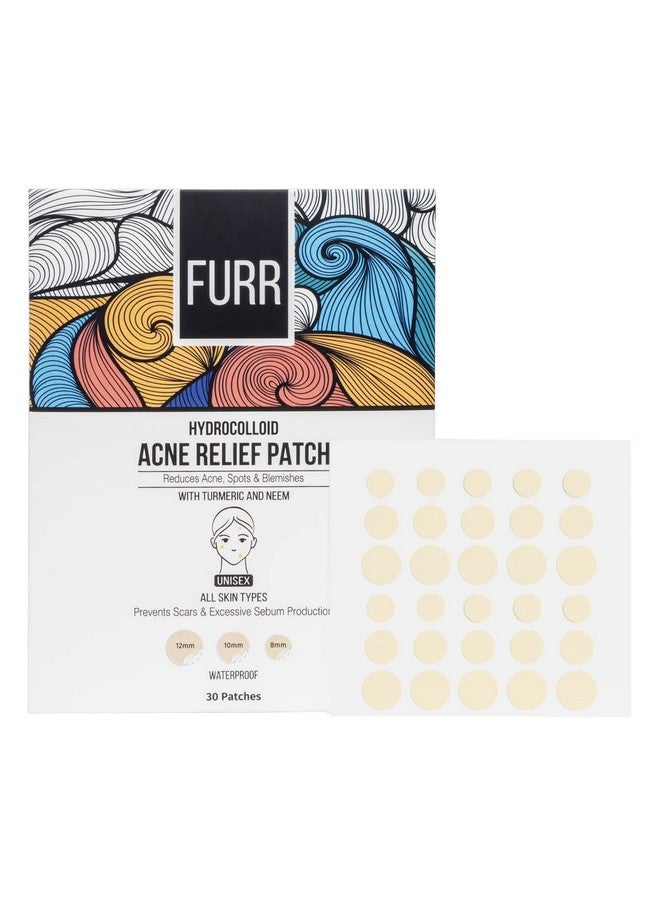 FURR by Pee Safe Acne Patches For Pimples | 30 Hydrocolloid Acne Relief Patches - 3 Sizes | Made with Ayurvedic Ingredients | Anti Inflammatory | Reduces Acne, Spots and Blemishes - Image 1