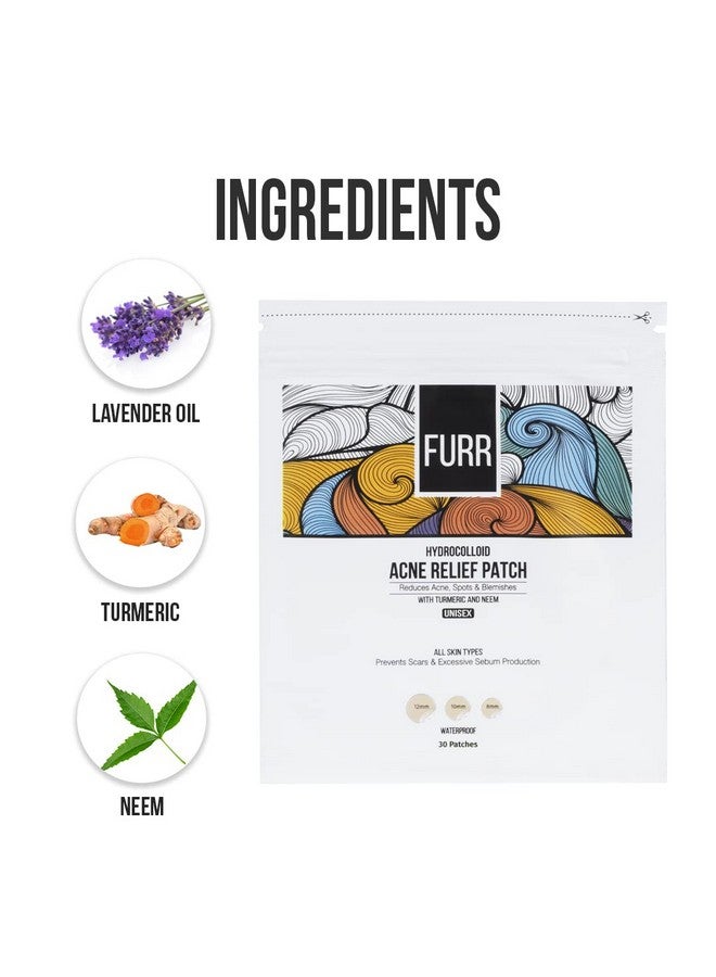 FURR by Pee Safe Acne Patches For Pimples | 30 Hydrocolloid Acne Relief Patches - 3 Sizes | Made with Ayurvedic Ingredients | Anti Inflammatory | Reduces Acne, Spots and Blemishes - Image 3